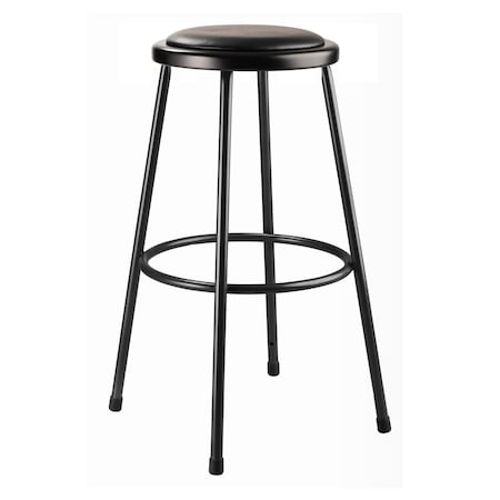 National Public Seating Black Vinyl Stool, 30", Welded Tube Leg 6430-10